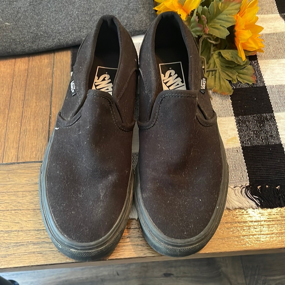 Womens slip on vans black